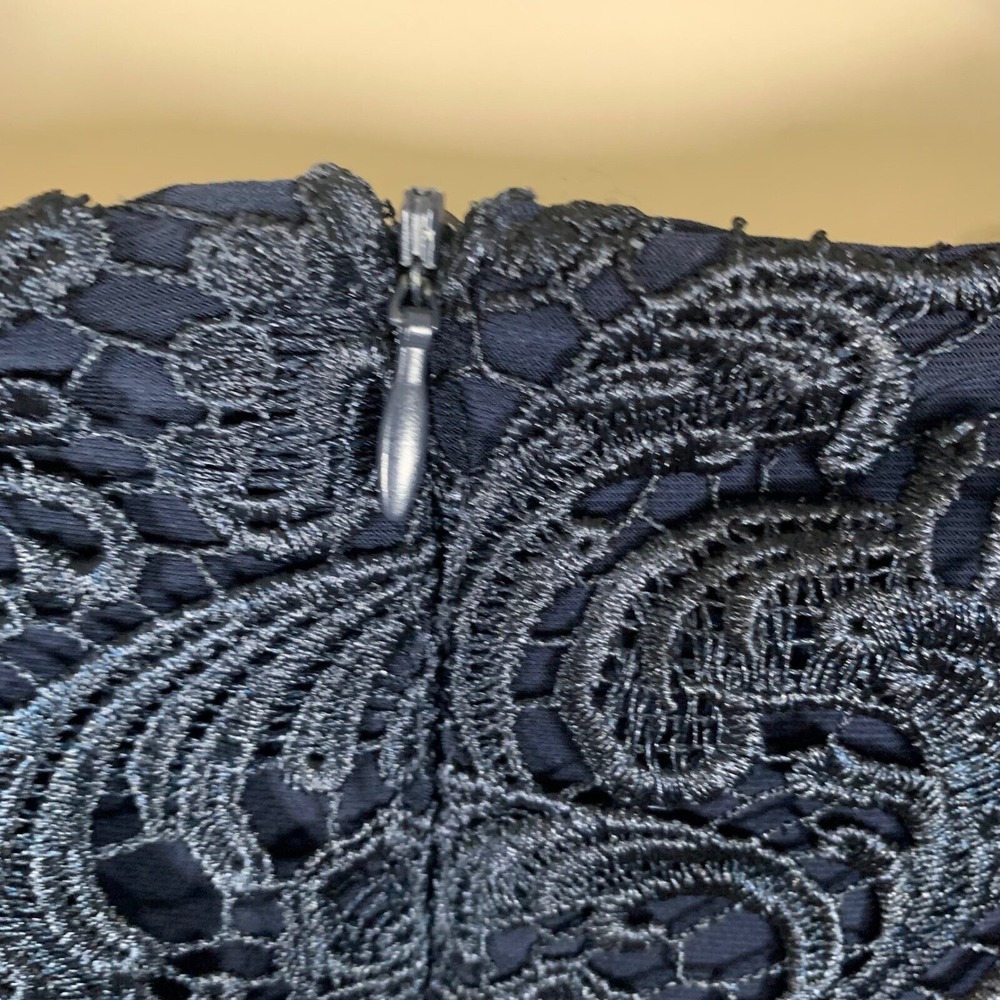 Lauren Ralph Lauren NWT Navy Blue Lace Overlay Sheath Dress Size 14 - Picture 10 of 11